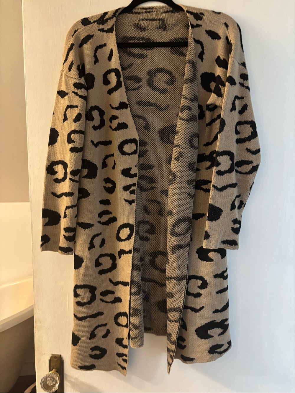 Leopard Print Open Front Cardigan